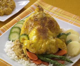 Cassolette de poulet au safran et à l'orange