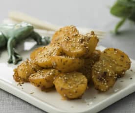 Batatas caramelizadas com mel