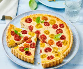 Ricotta-Tarte mit bunten Tomaten