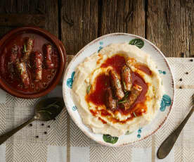 Polenta bianca e salsiccia