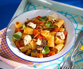 Auberginen-Paprika-Pasta