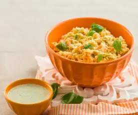 Salada com maionese de manjericão e lima