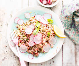 Salade de radis et boulgour aux herbes