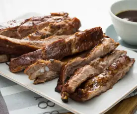 Costillas de cerdo con glaseado balsámico al chocolate