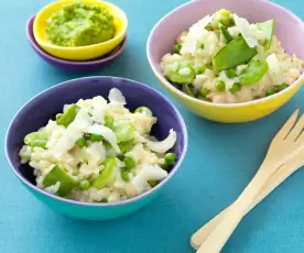 Risotto aux légumes verts et pesto revisité