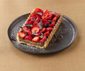 Tarte chocolat au lait et fraises