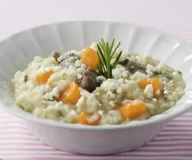 Risoto de abóbora e borrego