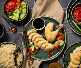 Hainanese chicken and rice
