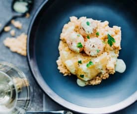 Crumble de pommes et St Jacques snackées