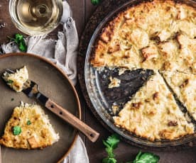 Flamiche sans pâte au tofu fumé