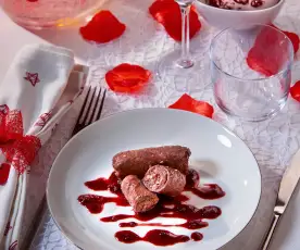 Involtini di manzo con salsa ai frutti rossi (per 2 persone)