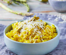 Risotto de calabacitas y espárragos