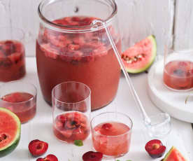 Sangria de rosé com melancia