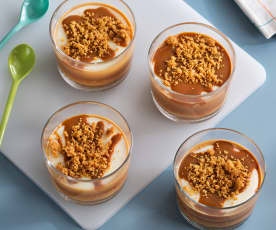 Vasitos de cheesecake con dulce de leche