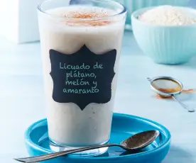 Licuado de plátano, melón y amaranto