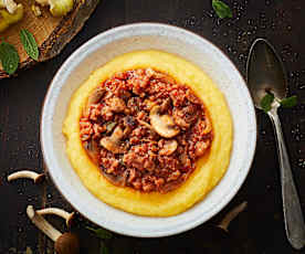 Polenta con funghi e salsiccia