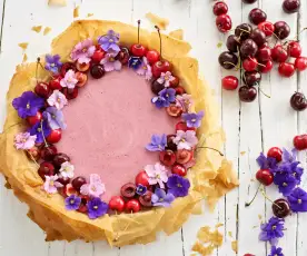 Tarte de verão com mousse de cereja