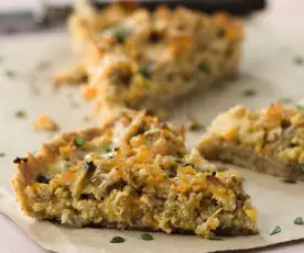 Quiche de peru e cogumelos