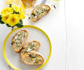 Bread Stuffed with Eggs and Green Beans