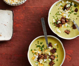 Porree-Meerrettich-Cremesuppe