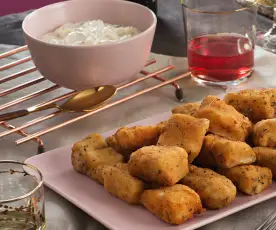 Tacos de bacalao a la provenzal con salsa tártara