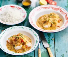 Pescada com molho de tomate fresco