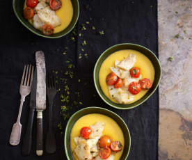 Xarém de bacalhau com tomate confitado