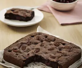 Brownie de cerezas y nueces pacanas