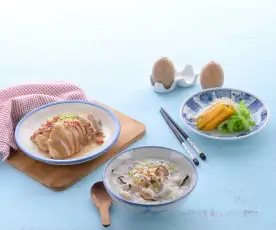 腐乳蒸雞&金針雙瓜、香菇肉粥