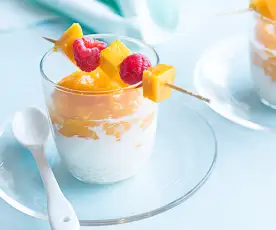 Postre de tapioca y mango