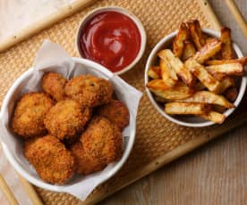 Nuggets com batatas "fritas"