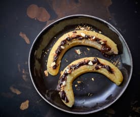 2 Plátanos con relleno de chocolate