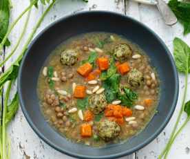 Lentil Soup with Bulgur Dumplings