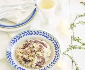 Risoto de polvo com espumante