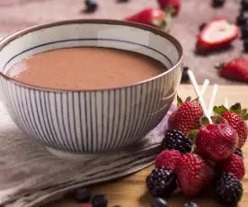 Fondue vegano de chocolate