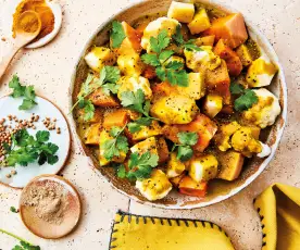 Curry de légumes (chou-fleur, courge, patate douce et panais)