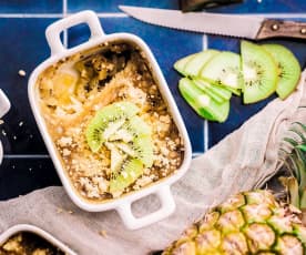 Mangue, kiwi et ananas en crumble