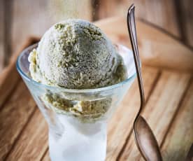 Helado de té verde