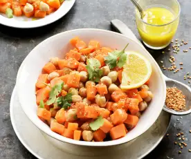 Salade de patates douces, sauce moutarde