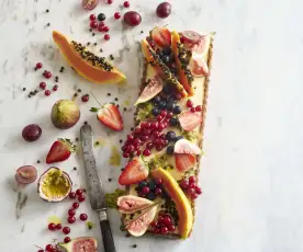 Tarte de frutos de verão sem açúcar