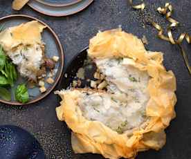 Tourte au confit de canard et aux marrons