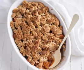 Crumble de amêndoa e pera