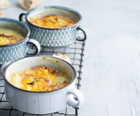 Soupe de poireau gratinée