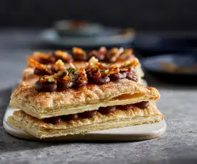 Millefeuille cu ciocolată și caramel