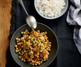 Guisado de porco com grão