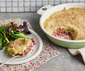 Hachis parmentier courgette-pomme de terre et jambonneau