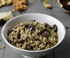 Risoto de cevadinha com cogumelos