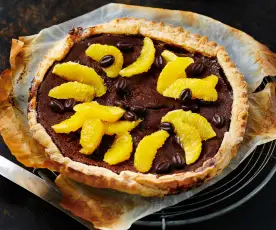 Mokka-Tarte mit Orangen