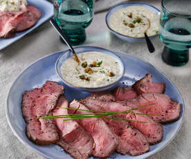 Roastbeef-Aufschnitt mit Sauce Tartare