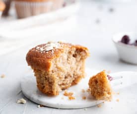 Muffin integral de plátano con arándanos